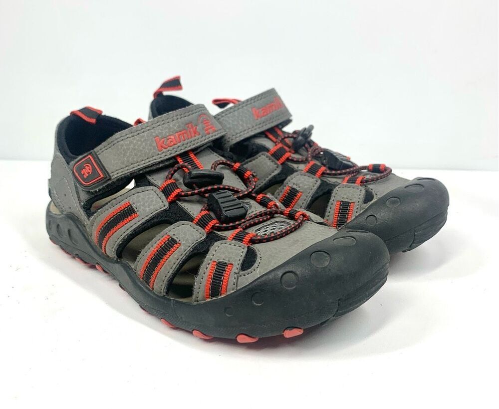 Kamik Crab Water Sandals Red Gray Black Little Kids Girls Boys Size 3 Unisex
